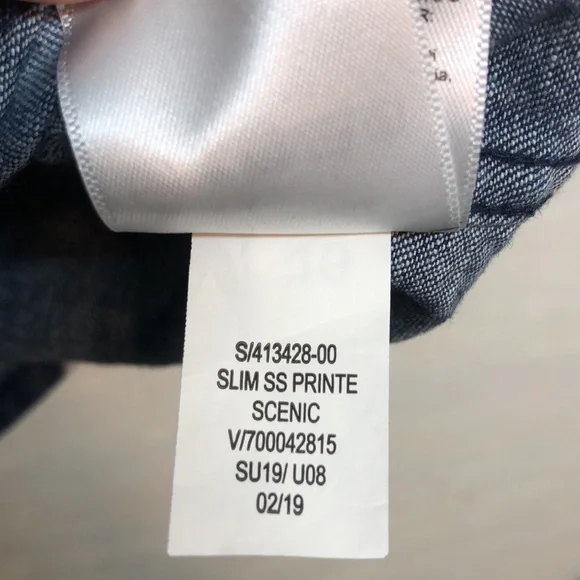 Old Navy Hawiian shirt Men's XL Slim-Fit Printed Chambray Shirt - Picture 10 of 16